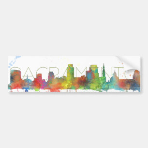 SACRAMENTO, CALIFORNIA SKYLINE-Car-Bumpersticker Bumpersticker