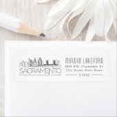 Sacramento, California Stylized Skyline | Etiket (Insitu)