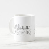 Sacramento, California Stylized Skyline Koffiemok (Voorkant links)