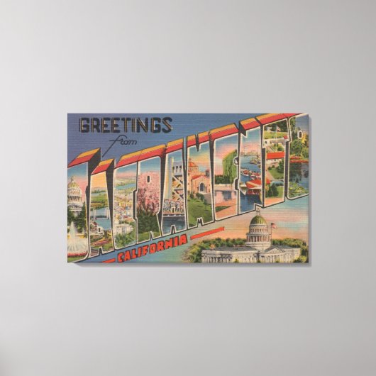 Sacramento, CaliforniaLarge Letter Scenes 2 Canvas Afdruk (Voorkant)