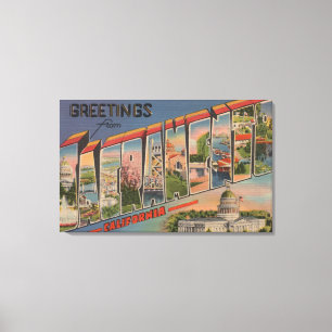 Sacramento, CaliforniaLarge Letter Scenes 2 Canvas Afdruk