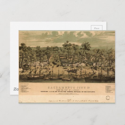 Sacramento, Californië (1850) Briefkaart (Voorkant / Achterkant)