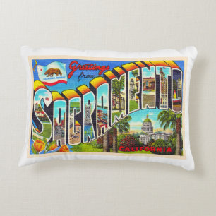 Sacramento Californië - Briefkaart met grote lett Accent Kussen