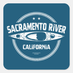 Sacramento, Californië Kayaking Vierkante Sticker
