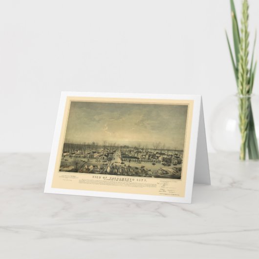 Sacramento, carte panoramique de CA - 1850 (Devant)