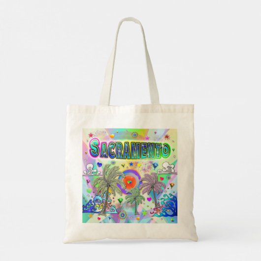 Sacramento Deep Dream Canvas tas (Achterkant)