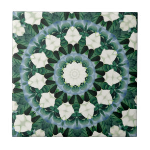 Sacramento Groen en Cerulean Blauwe Mandala Tegeltje