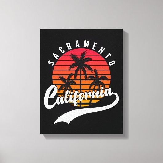 Sacramento Retro Sunset Canvas afdrukken (Voorkant)