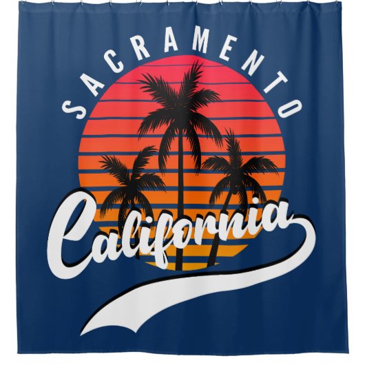 Sacramento Retro Sunset Douche rideau (Devant)