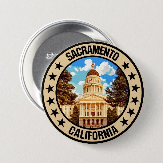 Sacramento Ronde Button 7,6 Cm (Voorkant /achterkant)