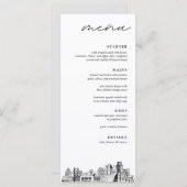 Sacramento Skyline Sketch Mariage Dîner Menu (Devant / Derrière)