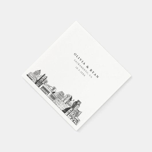 Sacramento Skyline Trouwpapier Cocktail servet (Hoek)