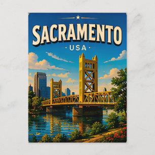Sacramento Tower Bridge Reis Souvenir Briefkaart