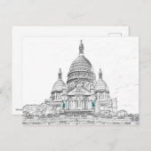 Sacre Coeur Basilica op Montmartre hill in Parijs Briefkaart (Voorkant / Achterkant)