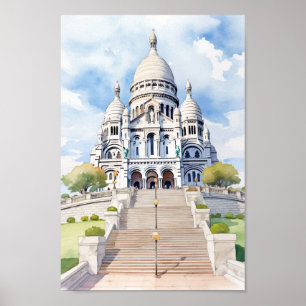 Sacre Coeur Basilica Parijs Beroemde Reisplaats Poster