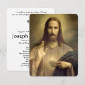 Sacré-Coeur catholique Funérailles Carte Sainte (Devant / Derrière)