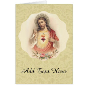 Sacré Coeur de Jésus avec swag floral