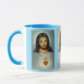 Sacré Coeur de Jésus Bleu Cadeau Café Mug (Gauche)