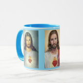 Sacré Coeur de Jésus Bleu Cadeau Café Mug (Devant gauche)