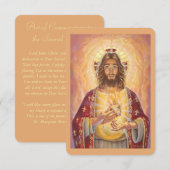 Sacré Coeur de Jésus Carte de prière d'art dévotio (Devant / Derrière)