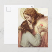 Sacré Coeur de Jésus Enfant Carte postale religieu (Devant / Derrière)