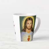 Sacré Coeur de Jésus Personnalisable Latte Mug (Angle droit)