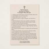 Sacré Coeur de Jésus Promesses Sainte Marguerite M (Dos)