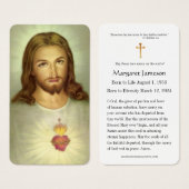 Sacré Coeur Jésus catholique Funérailles Carte Sai (Devant & derrière)