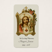 Sacré Coeur Jésus catholique Funérailles Carte Sai (Devant)