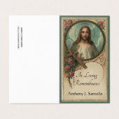 Sacré Coeur Jésus catholique Funérailles Carte Sai (Extérieur déplié)