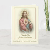 Sacré Coeur Jésus Condolence catholique Merci (Devant)