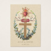 Sacré Coeur Jésus Mariage catholique Carte de priè (Devant)