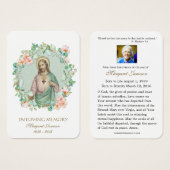 Sacré Coeur Jésus Mémorial catholique des funérail (Devant & derrière)