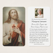 Sacré Coeur Jésus Mémorial funéraire catholique (Devant & derrière)