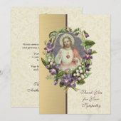 Sacré Coeur Jésus Merci de la Condolence catholiqu (Devant / Derrière)