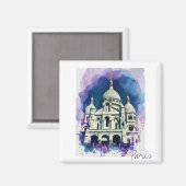 Sacré-Coeur Montmartre Canvas Paris Magnet Magneet (Voorkant / Achterkant)