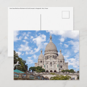 Sacre Coeur on Montmartre hill - Parijs, Frankrijk Briefkaart