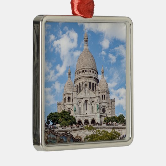 Sacre Coeur on Montmartre hill - Parijs, Frankrijk Metalen Ornament (Rechts)