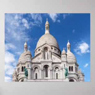 Sacre Coeur on Montmartre hill - Parijs, Frankrijk Poster