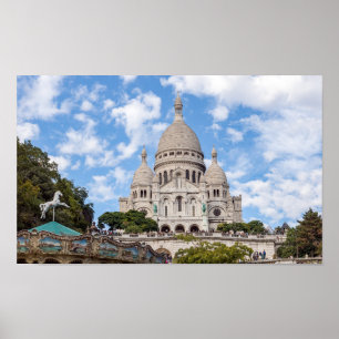 Sacre Coeur op de heuvel Montmartre - Parijs, Fran Poster