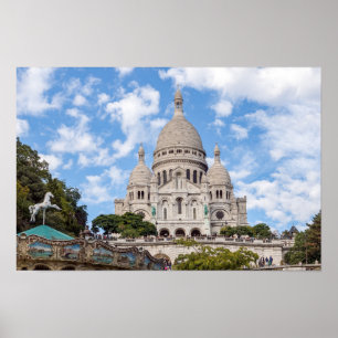 Sacre Coeur op de heuvel Montmartre - Parijs, Fran Poster