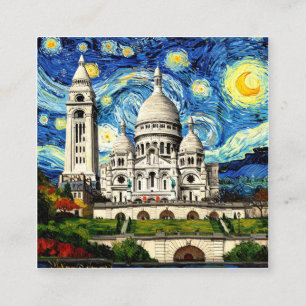 Sacre-Coeur Parijs Frankrijk Sterrennacht Informatiekaartje
