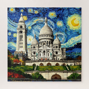 Sacre-Coeur Parijs Frankrijk Sterrennacht Legpuzzel
