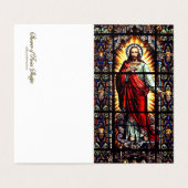 Sacré Coeur Religieux Catholique Funérailles Carte (Extérieur déplié)