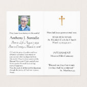 Sacré Coeur Religieux Catholique Funérailles Carte (Intérieur déplié)