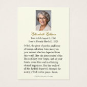 Sacré-Coeur Rose funérailles mémorial de conservat (Dos)