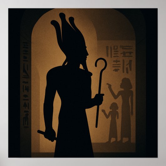 Sacré Osiris Divine égyptienne Poster de Dieu (Devant)