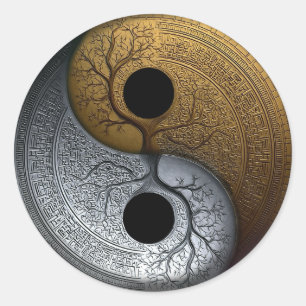 Sacred Balance Yin Yang-symbool Ronde Sticker