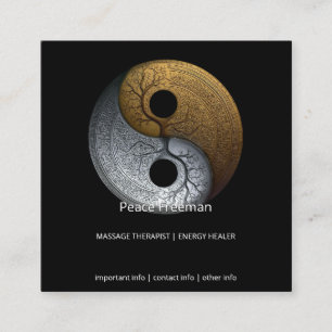 Sacred Balance Yin Yang-symbool Vierkante Visitekaartje
