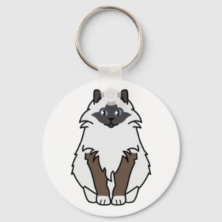 Sacred Birman Cat Cartoon Sleutelhanger